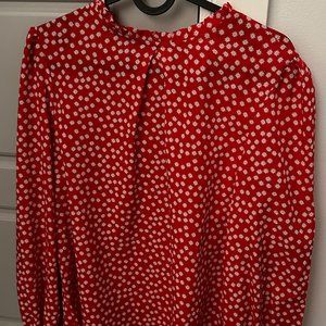 Chemisier rouge à fleurs blanches, SHEIN, S